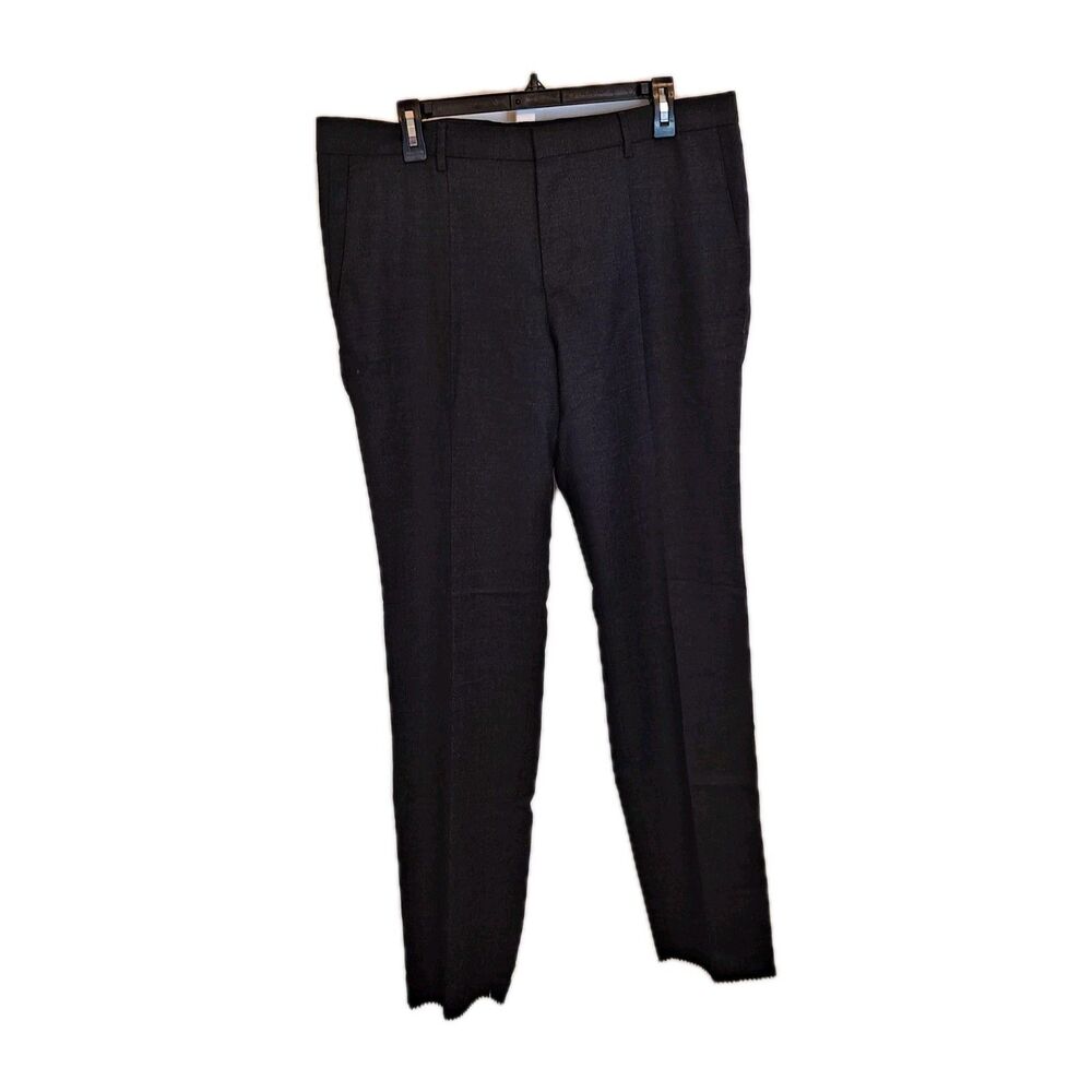BOSS Hugo Boss Men's "Ben2" Slim Fit 100% Virgin Wool Dress Pants 36R Dark Gray